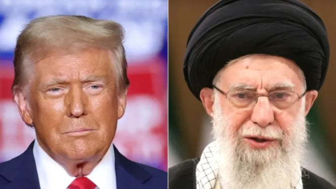 Donald Trump dan pemimpin tertinggi Iran Ayatollah Ali Khamenei